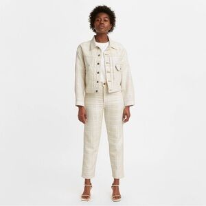 Levi’s Women’s Column Pants White Straight Leg Jeans Size 25/27 Crop